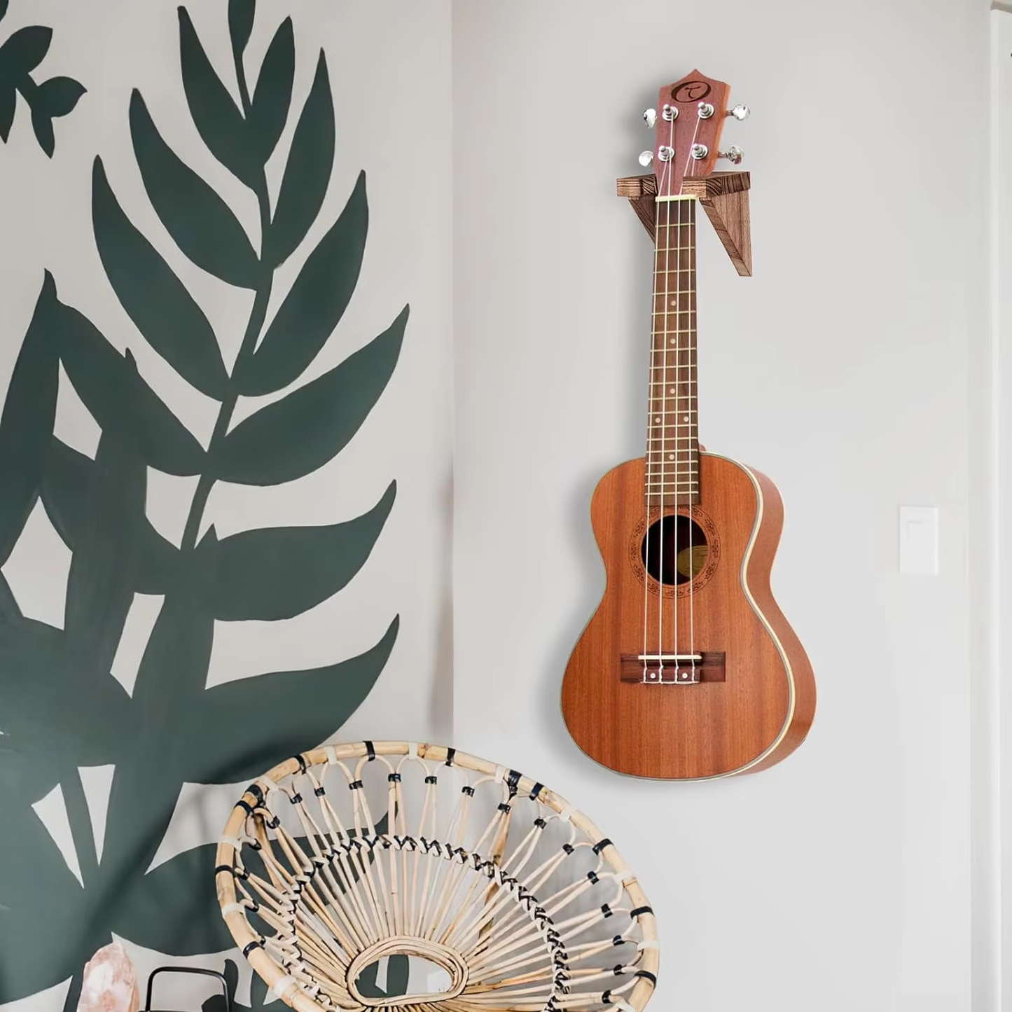 Wood Guitar Wall Hanger OEM | Solid Wood 2-Pack Wall Mounted Display Stand | Custom