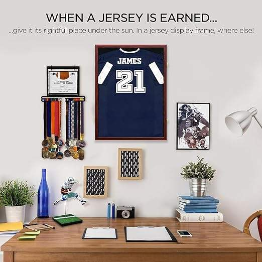 Wooden Jersey Shadow Box OEM | UV Acrylic Wall Display Case | Sports Decor Custom