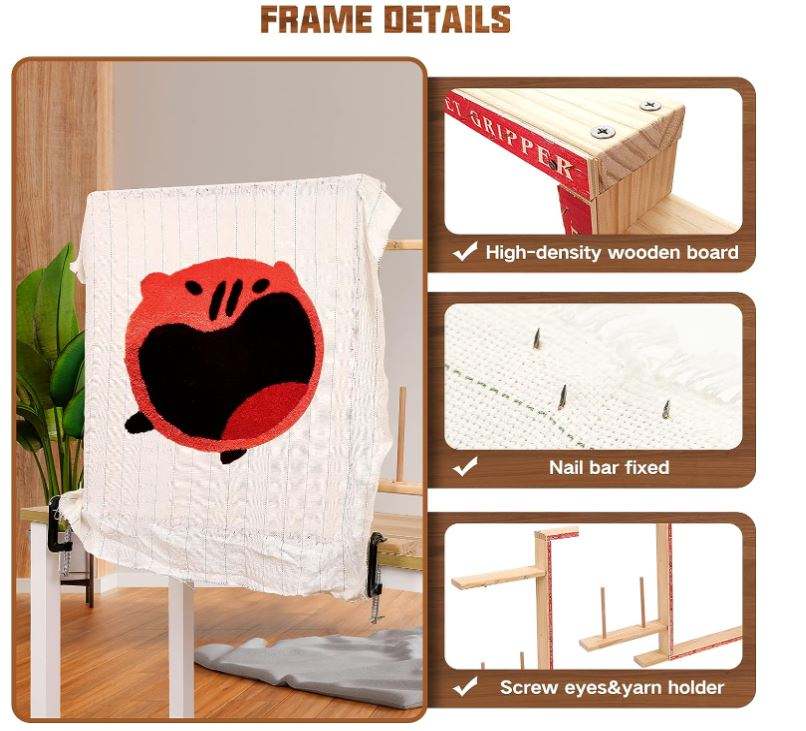 Wooden rug tufting frame dimensions