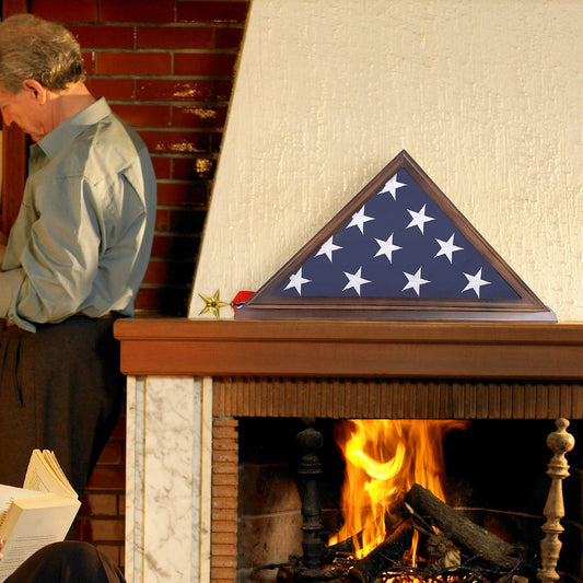 Solid Wood Military Flag Display Case with Real Glass - Wholesale OEM/ODM