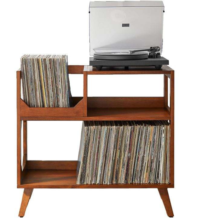Solid Wood Record Player Stand OEM | Mid-Century Media Console | Vinyl Storage Custom