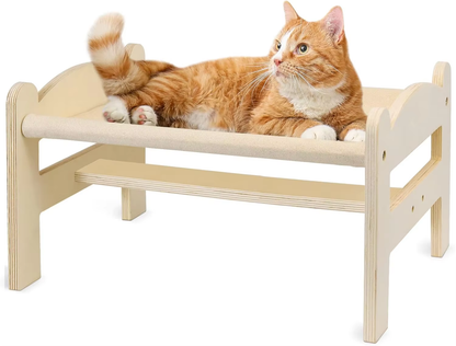 Wooden Cat Bed OEM | 18in Raised Velvet Pet Sofa | Puppy Bunny Custom