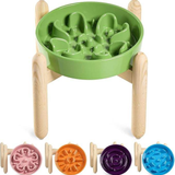 Wooden Dog Bowl Stand OEM | Elevated Ceramic Slow Feeder | Anti-Gulping Custom