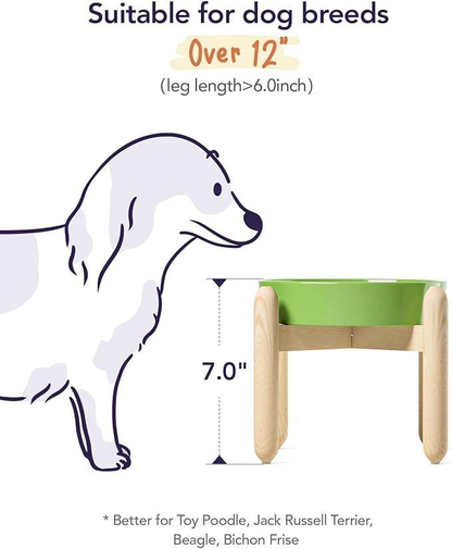 Wooden Dog Bowl Stand OEM | Elevated Ceramic Slow Feeder | Anti-Gulping Custom