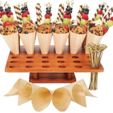 Wooden Ice Cream Cone Holder OEM | Buffet Display Stand | Custom Wholesale