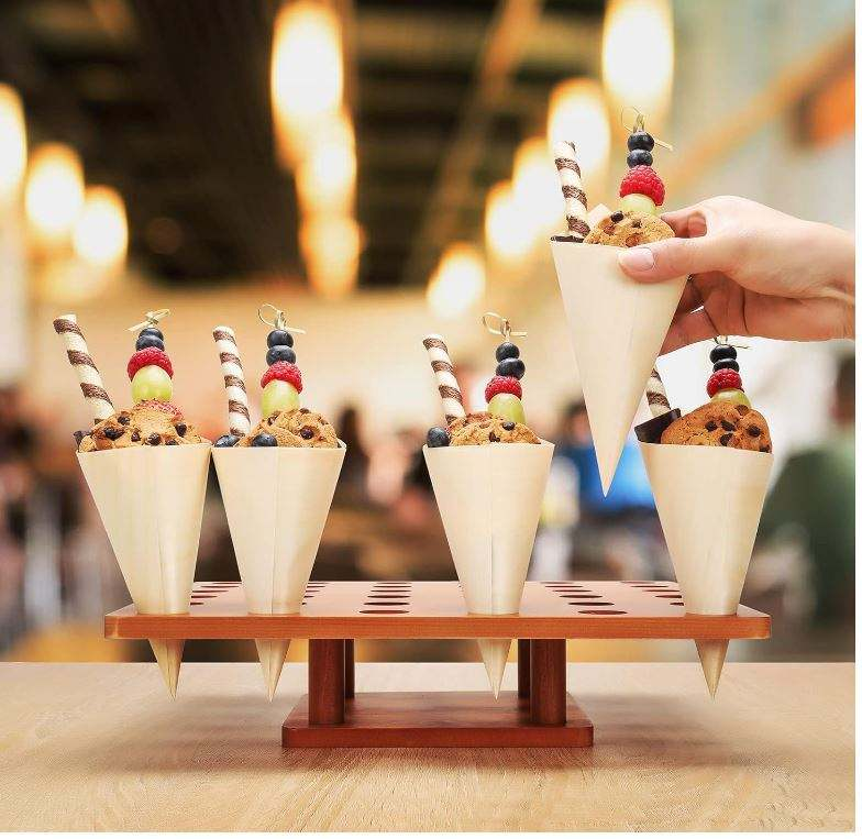 Wooden Ice Cream Cone Holder OEM | Buffet Display Stand | Custom Wholesale