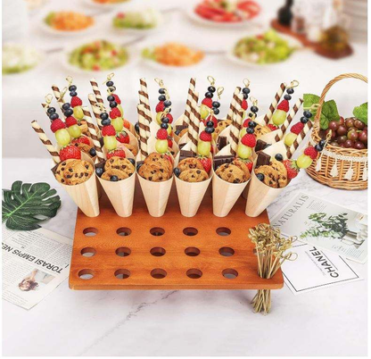 Wooden Ice Cream Cone Holder OEM | Buffet Display Stand | Custom Wholesale