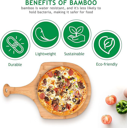 Bamboo Pizza Paddle OEM | Wooden Pizza Peel with Handle | Baking & Serving Custom
