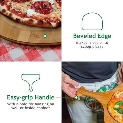 Bamboo Pizza Paddle OEM | Wooden Pizza Peel with Handle | Baking & Serving Custom