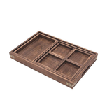 Paulownia Wood Serving Tray OEM | 7-Piece Set with Handles | Kitchen & Picnic Custom