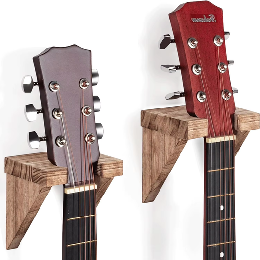 2 Pack Solid Wood Wall Mounted Hanger,Wall Mounted Display Stand, Wooden Guitar Holder