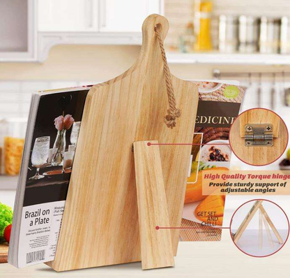 Wooden Cookbook Stand OEM | FSC Kitchen Counter with Chalkboard | Recipe Holder