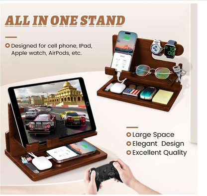 Wood Phone Docking Station OEM | FSC Nightstand Organizer | Charging Station Custom