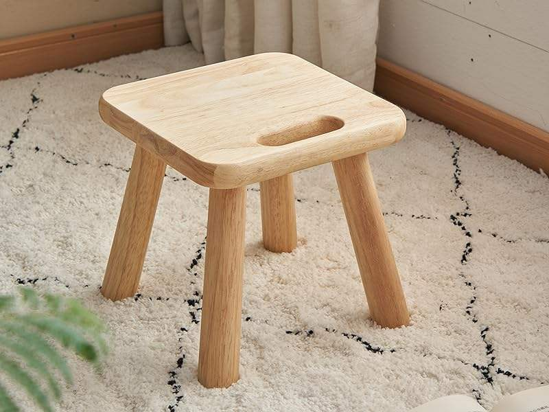 Rubber Wood Step Stool OEM | FSC Portable Kids Chair | Non-Slip Custom