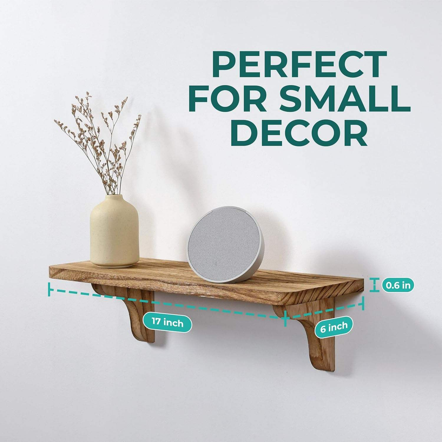 Solid Wood Floating Wall Shelves OEM | FSC 17in Set of 2 | Easy Install Custom