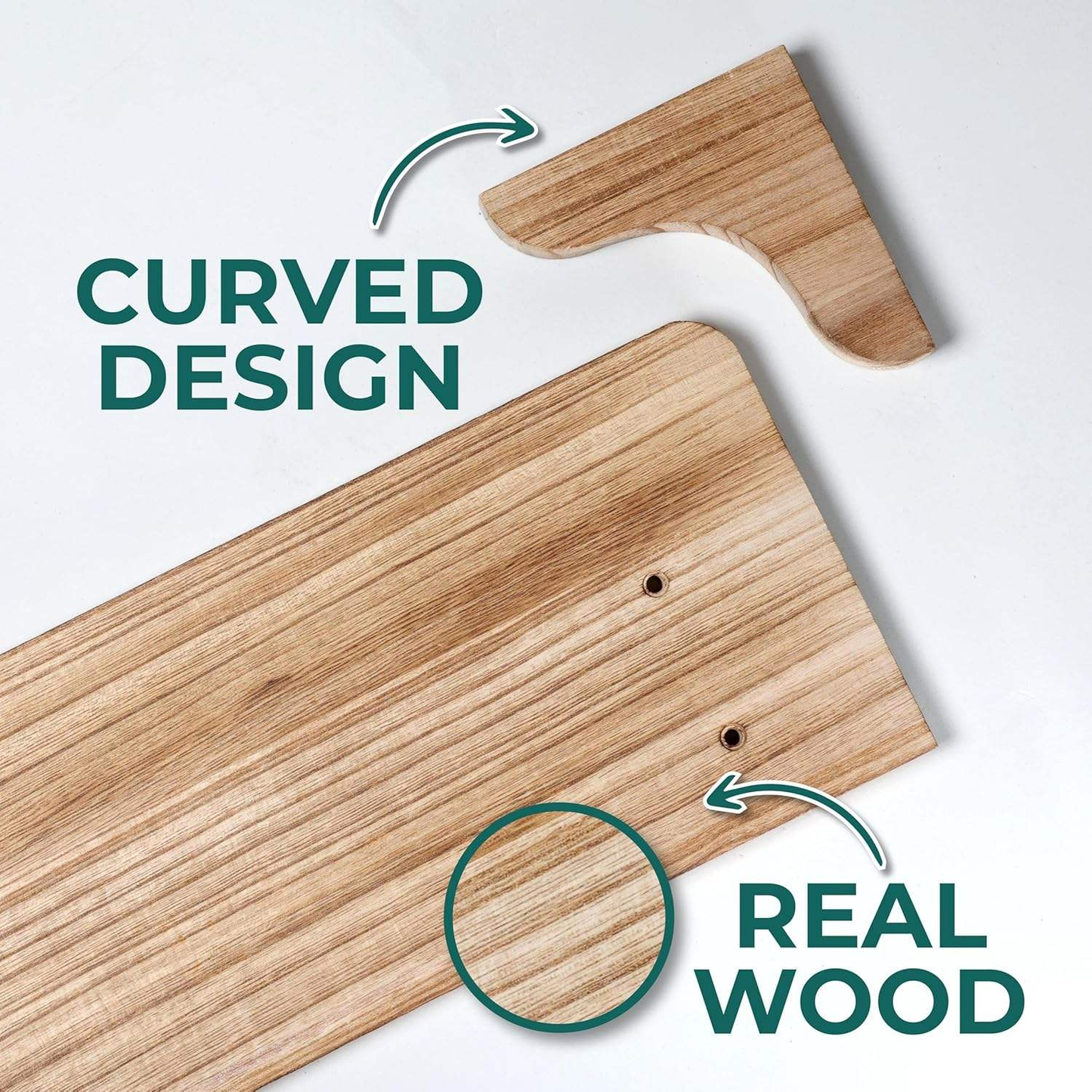 Solid Wood Floating Wall Shelves OEM | FSC 17in Set of 2 | Easy Install Custom