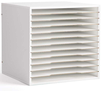 Pine Wood Paper Organizer OEM | FSC 12x12 12-Slot | Adjustable Shelves Custom