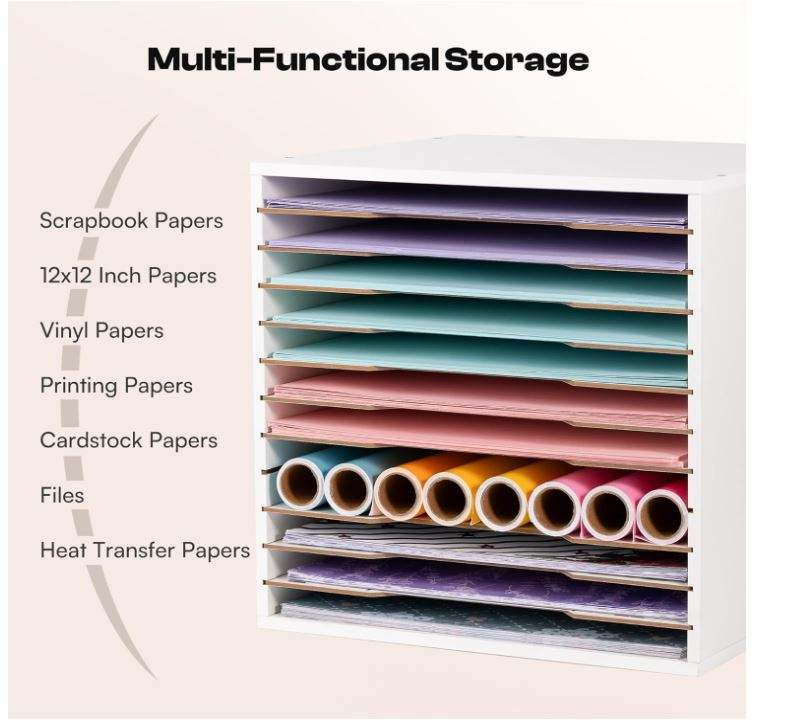 Pine Wood Paper Organizer OEM | FSC 12x12 12-Slot | Adjustable Shelves Custom