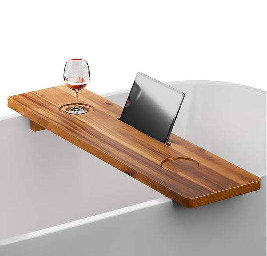 Acacia Bathtub Tray -35x9Inch-Wooden-AntiTilt-Sustainable-AccessoryBracket