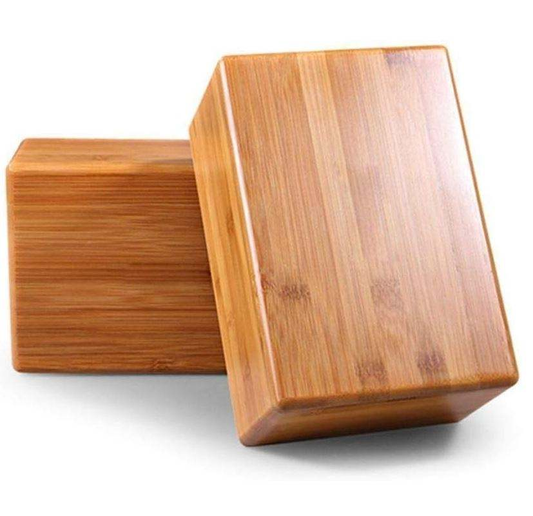 Custom 2 Pcs Bamboo Yoga Block Wood Handstand Block Support Brick to Deepen Poses Strength Aid Balance Flexibility