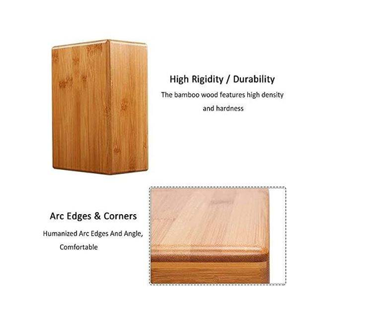 Custom 2 Pcs Bamboo Yoga Block Wood Handstand Block Support Brick to Deepen Poses Strength Aid Balance Flexibility