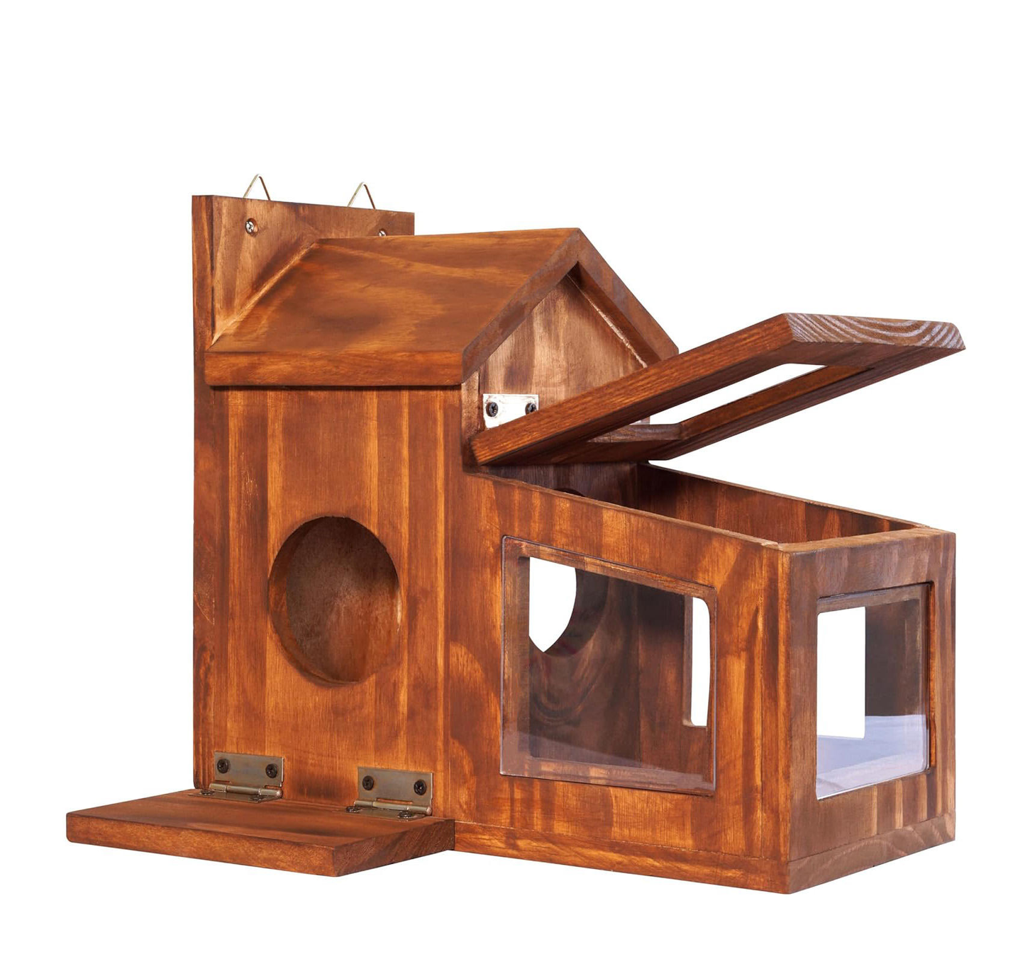 Wooden Squirrel Feeder OEM | Outdoor Corn & Peanut Box | Detachable Custom