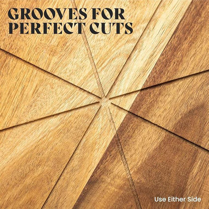 Acacia Wood Pizza Peel OEM | Multi-functional 12.6in | Slicing Grooves Custom