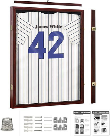 Wooden Jersey Shadow Box OEM | UV Acrylic Wall Display Case | Sports Decor Custom