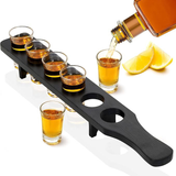 Wooden Shot Glass Flight Board OEM | 6-Cup Tequila Set | Bar & Restaurant Custom