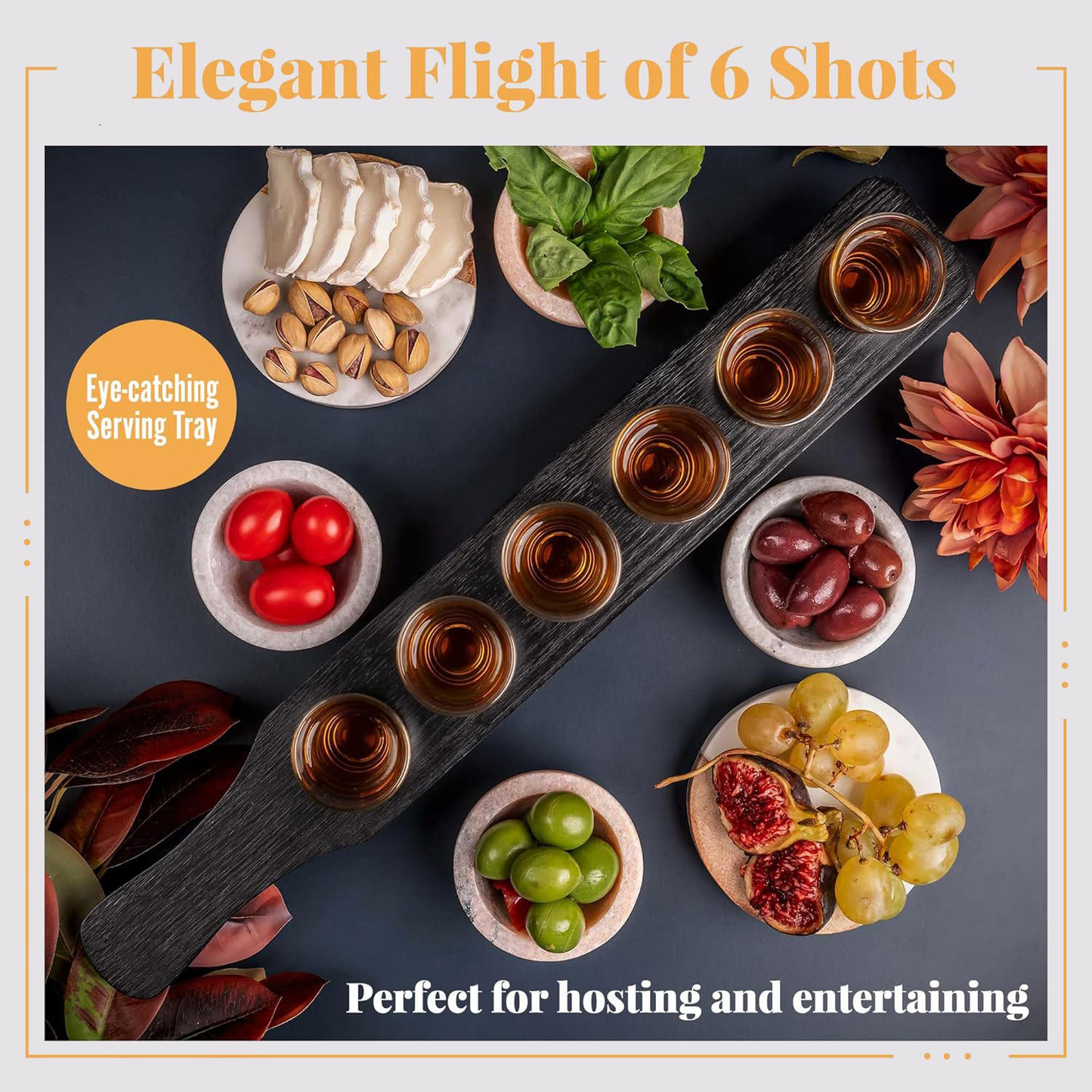 Wooden Shot Glass Flight Board OEM | 6-Cup Tequila Set | Bar & Restaurant Custom