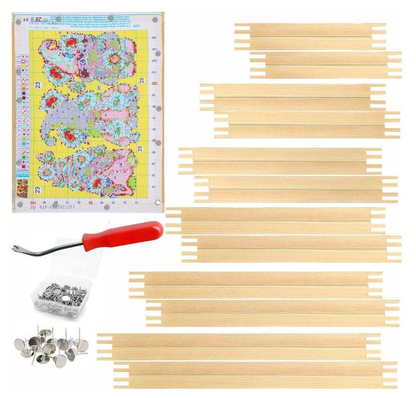 Wood Needlework Stretcher Bars OEM | Pine | 24pcs 6 Sets with Thumb Tacks