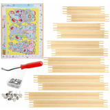 Wood Needlework Stretcher Bars OEM | Pine | 24pcs 6 Sets with Thumb Tacks