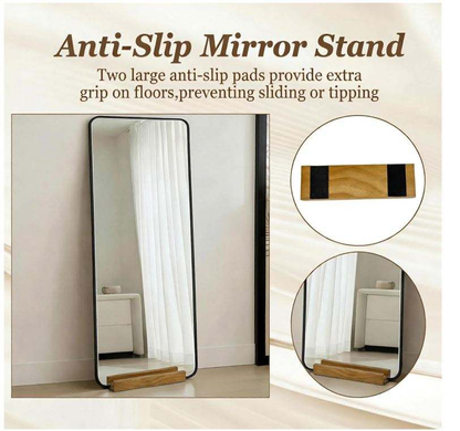 Wholesale Custom FSC Wooden Floor Mirror Stand Base | Anti-Slip Full Length Mirror Holder Bracket
