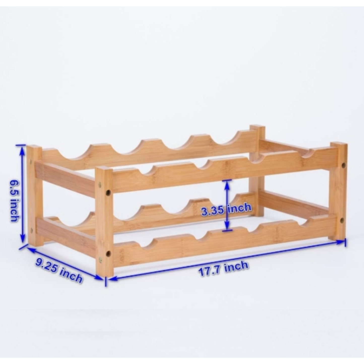 Wholesale Custom FSC Bamboo Wine Rack | 2-Tier Countertop 8-Bottle Storage Display Holder