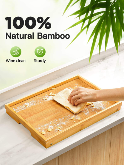 Bamboo Bed Tray Table with Foldable Legs | Raised-Edge Breakfast Tray for Bed, Sofa & Couch | Wholesale OEM Custom Logo