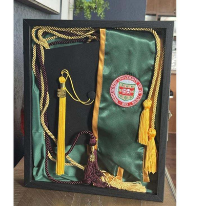 Graduation Shadow Box Frame 13x16 | Deep Display Case with Real Glass & Linen Backing | Wholesale OEM Custom
