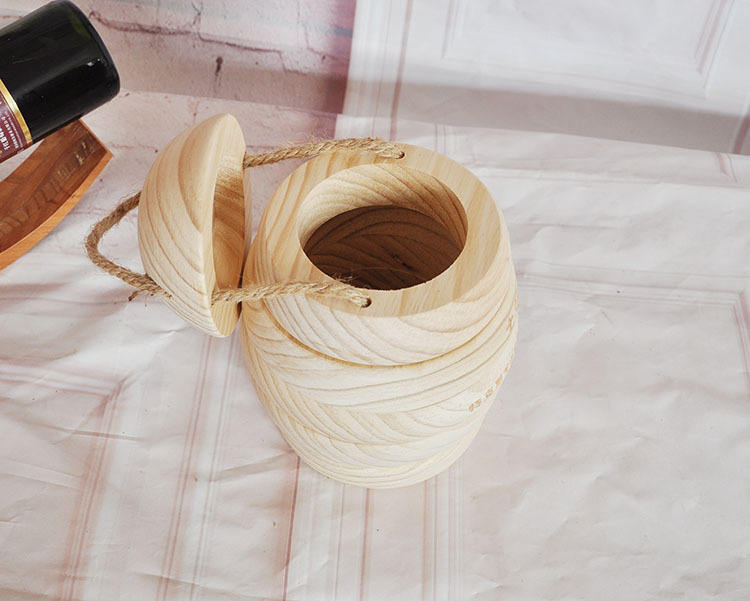Wholesale Custom Honeycomb Shaped Wooden Honey Barrel Box | OEM Laser Engraving | Natural Pine | Factory Direct