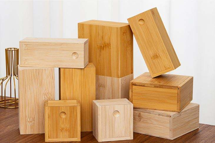 Plain Pine Wood Gift Box | Unfinished Natural Wooden Storage Box with Clasp & Sliding Lid | Custom Logo Engraving