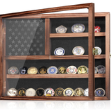 Custom Challenge Coin Display Case | Military Coin Holder Cabinet with Removable Star Board & Hidden Compartment