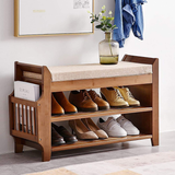 3-Layer Bamboo Shoe Rack Bench | Cushioned Entryway Storage Stool with Hidden Drawer & Side Magazine Holder