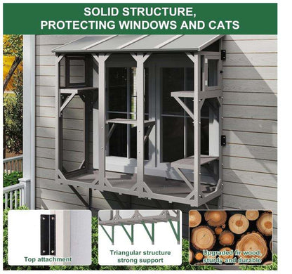 Window box catio with cats inside