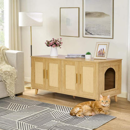 Litter box enclosure wood construction
