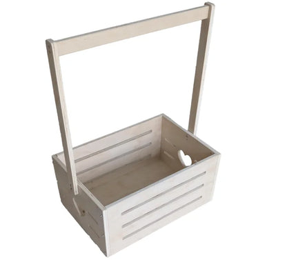 Wooden baby shower crate - empty box view