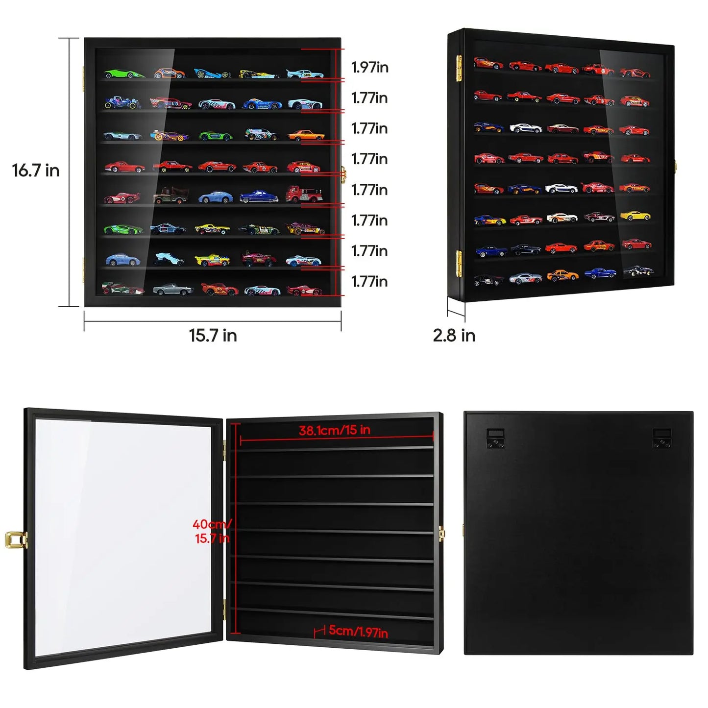Wholesale 1:64 Scale Diecast Model Car Display Case | Black Wall-Mounted Storage Box | Factory Direct