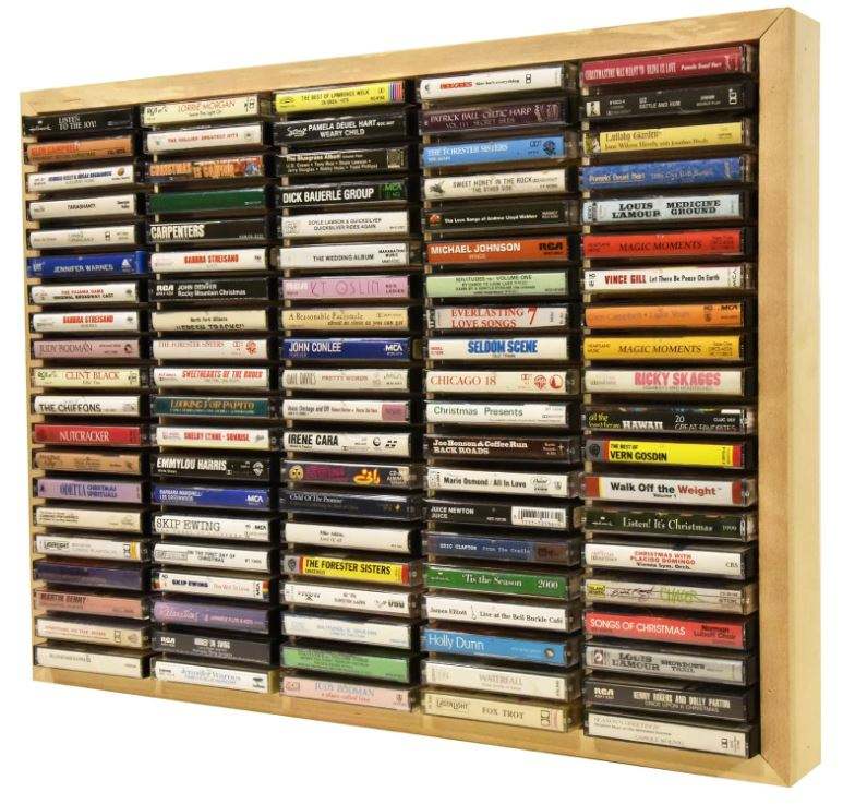 Cassette Tape Storage Stand - loaded with tapes
