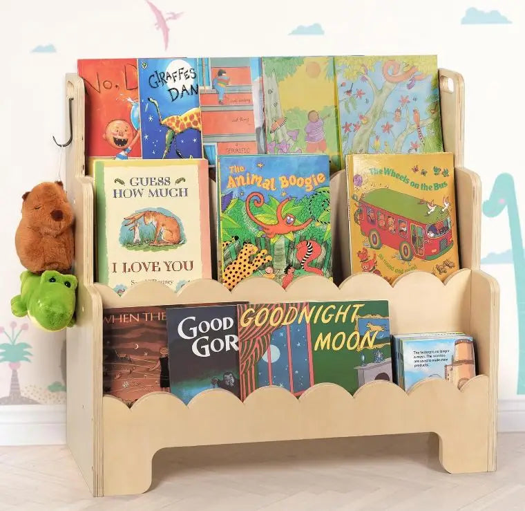 Wholesale Kids Bookshelf | 3-Tier Scalloped Montessori Bookcase | Factory Direct