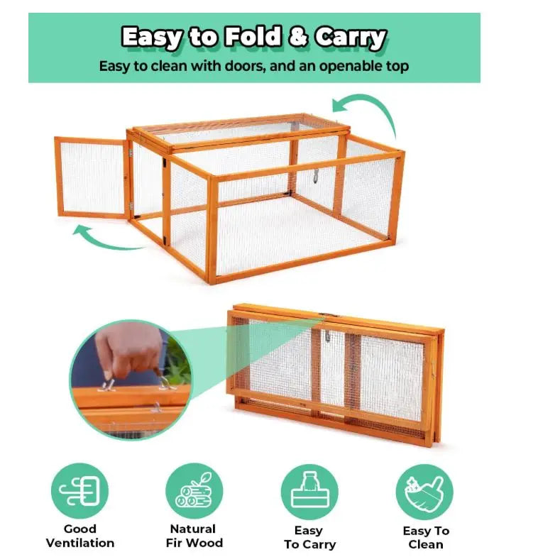 Wholesale Portable Chicken Coop &amp; Brooder Box | Foldable Wooden Rabbit Hutch | Factory Direct