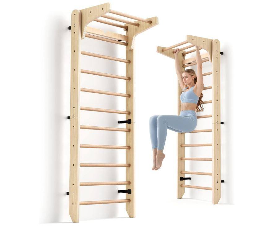 Wholesale Wall-Mounted Swedish Ladder Gym Bar - front view