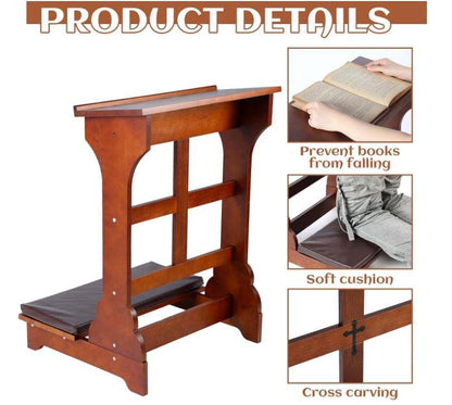 Prayer bench stool angle view