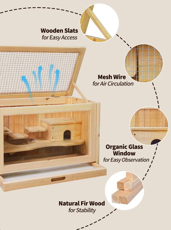 Hamster cage side view
